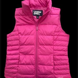 NEW Lands End Vest - Small (6-8) Fuchsia